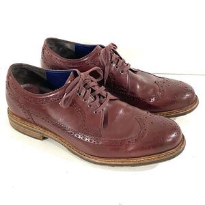 Cole Haan 9.5M Cooper Square CODOVAN Red BROGUE Wingtip Shoes Mens C11501